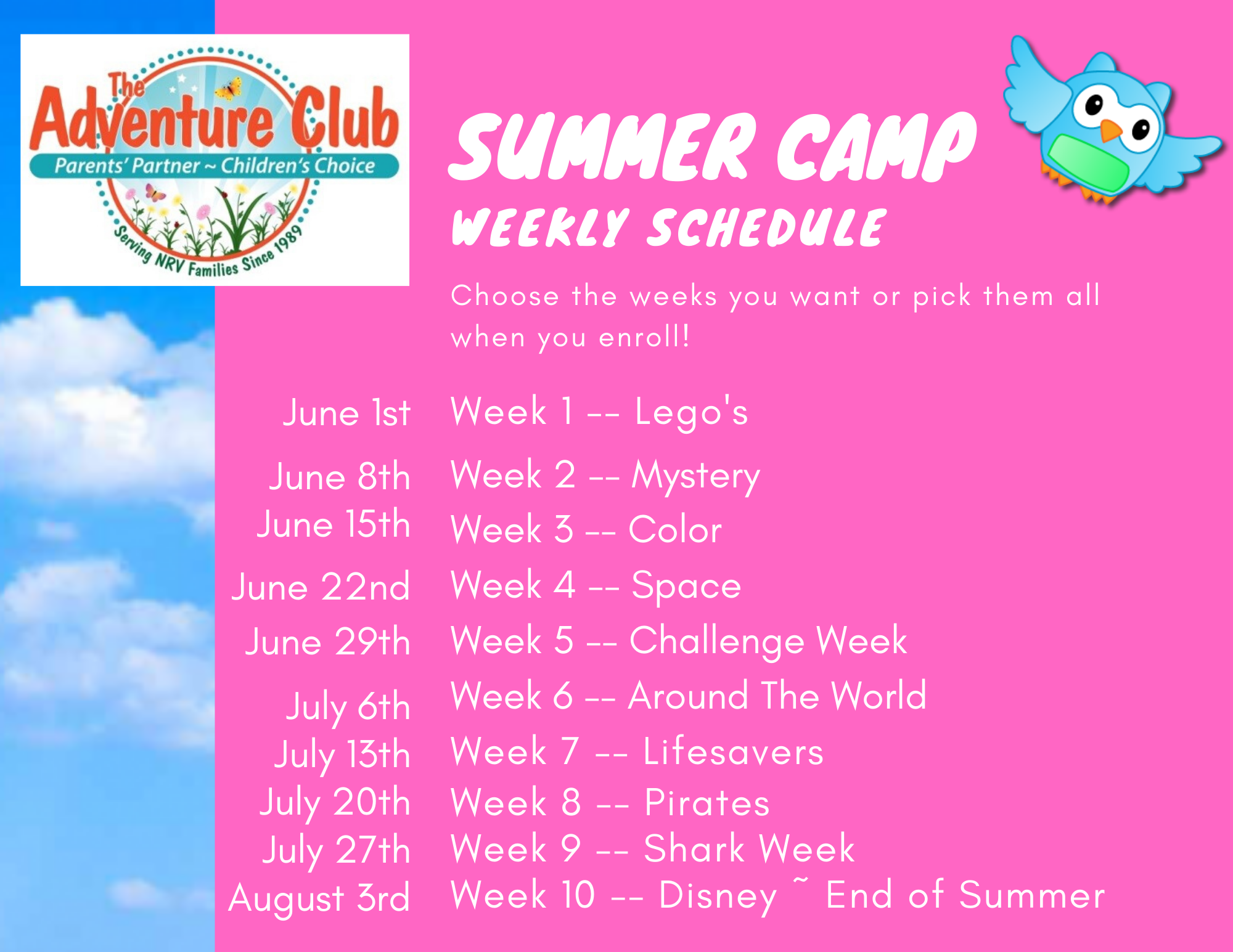 Summer Camp Schedule | The Adventure Club